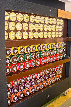 The working rebuilt Bombe at Bletchley Park museum